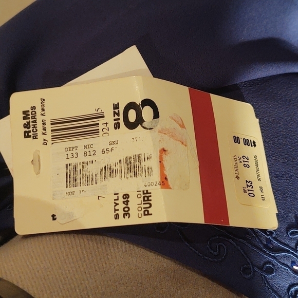 R&M Richards Beaded and Embroidered Royal Blue Matching Set Sz 8 - Picture 11 of 14